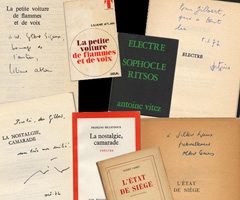 Inscriptions:  Liliane Atlan; Antoine Vitez; Albert Camus; Fran&ccedil;ois Billetdoux. 